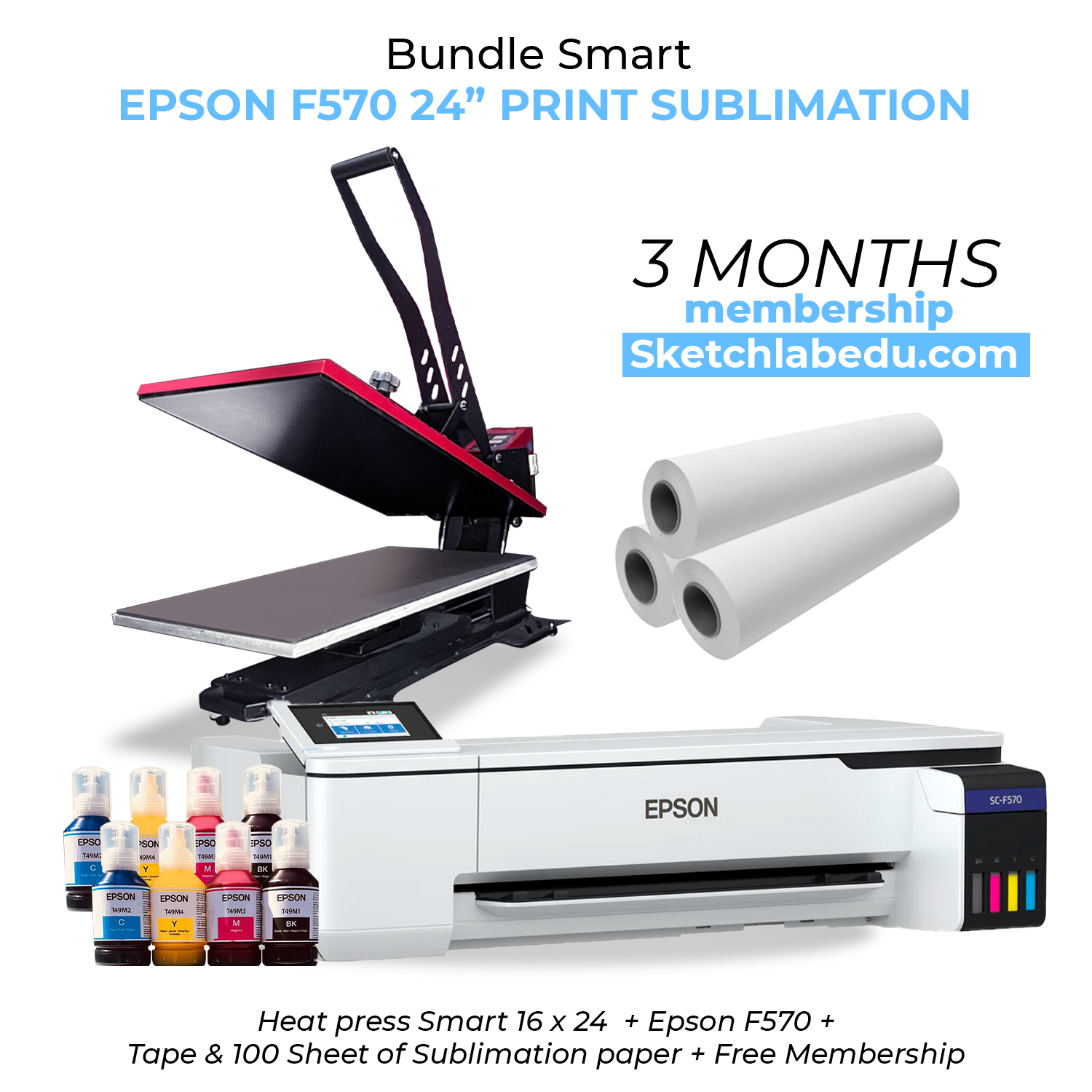 Bundle Smart Epson F570 Sublimation | Cyber Days Deal