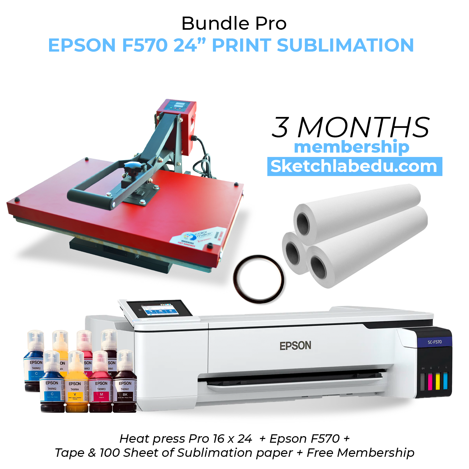 Bundle Pro Epson F570 Sublimation | Cyber Days Deal