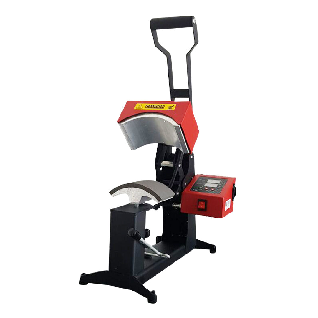 Cayman cap press with adapter rail for cup resistance