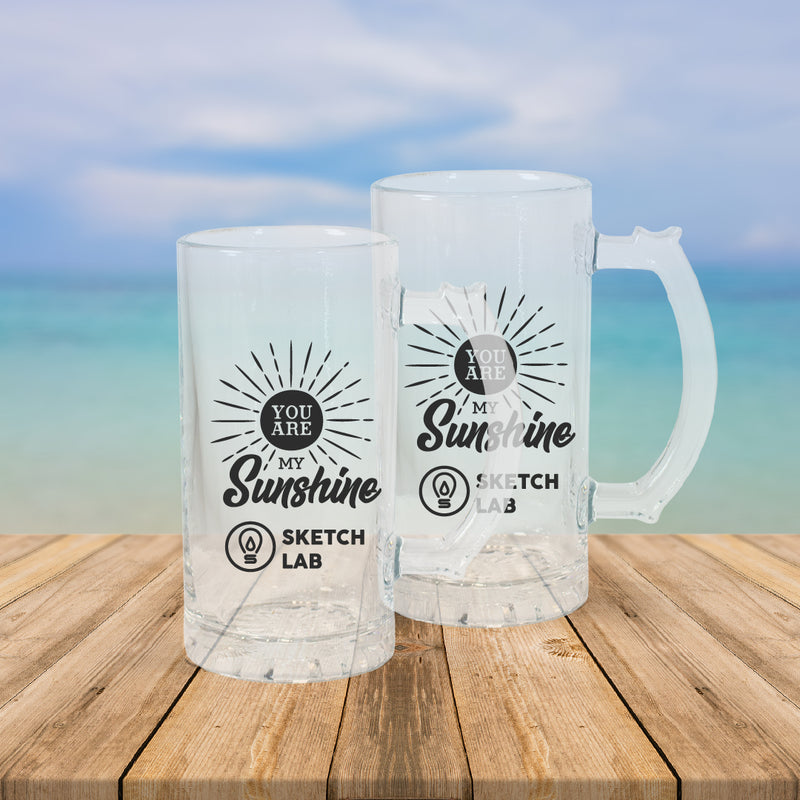 Clear Beer Mugs for Sublimation 16 oz  Add your Photo Text or Graphic Design on Personalize Beer Mug. (Box of 4, 8 and 24 units)