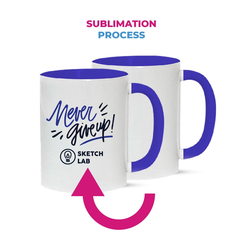 Dark blue mugs inside and on handles for sublimation 11 oz (box of 12 and 36 units)