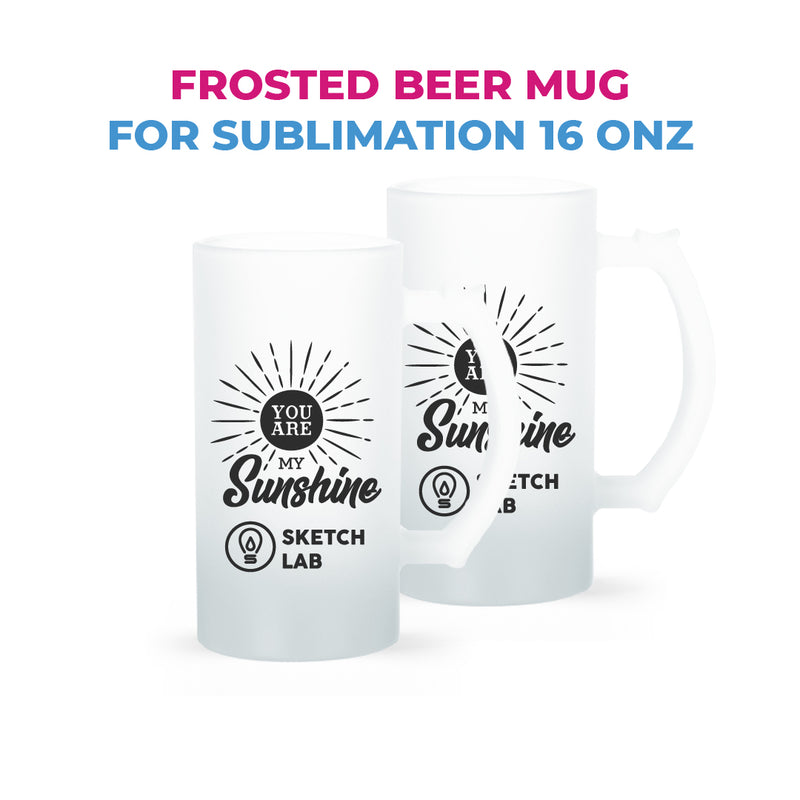 Sublimation Blank 16oz Frosted Glass Beer Mug (BN1)