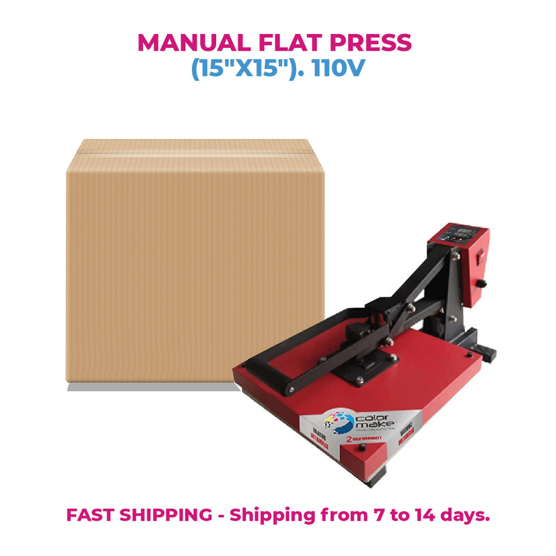 Manual flat press (15"x15"). 110V