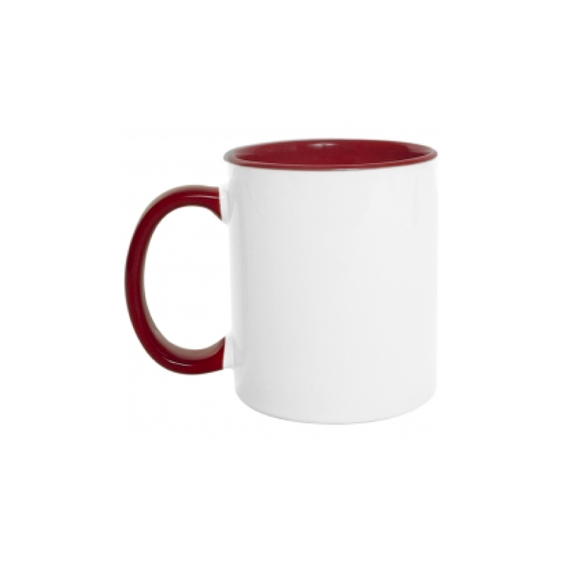 Red velvet mugs inside and on handles for sublimation 11 oz (box of 12 and 36 units)