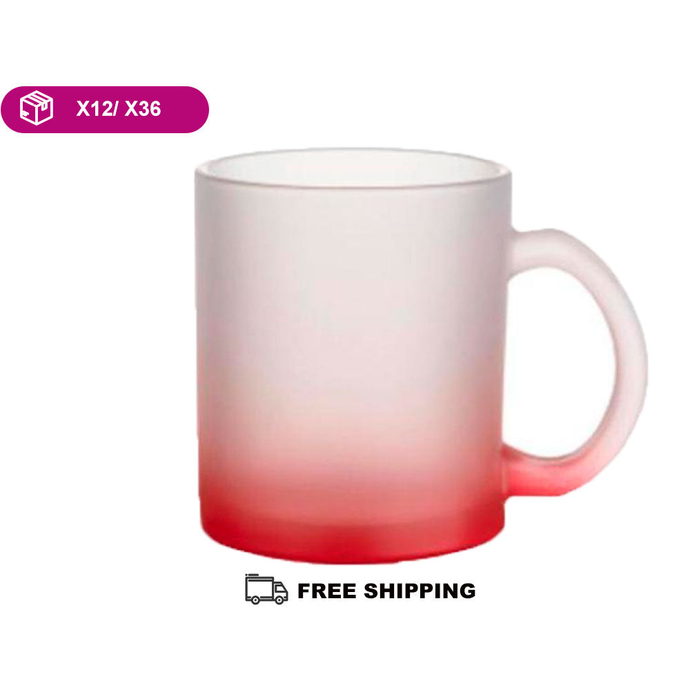 Garage Sale Frosted glass mug Red for sublimation 11 oz (box of 12 or 48 Units)
