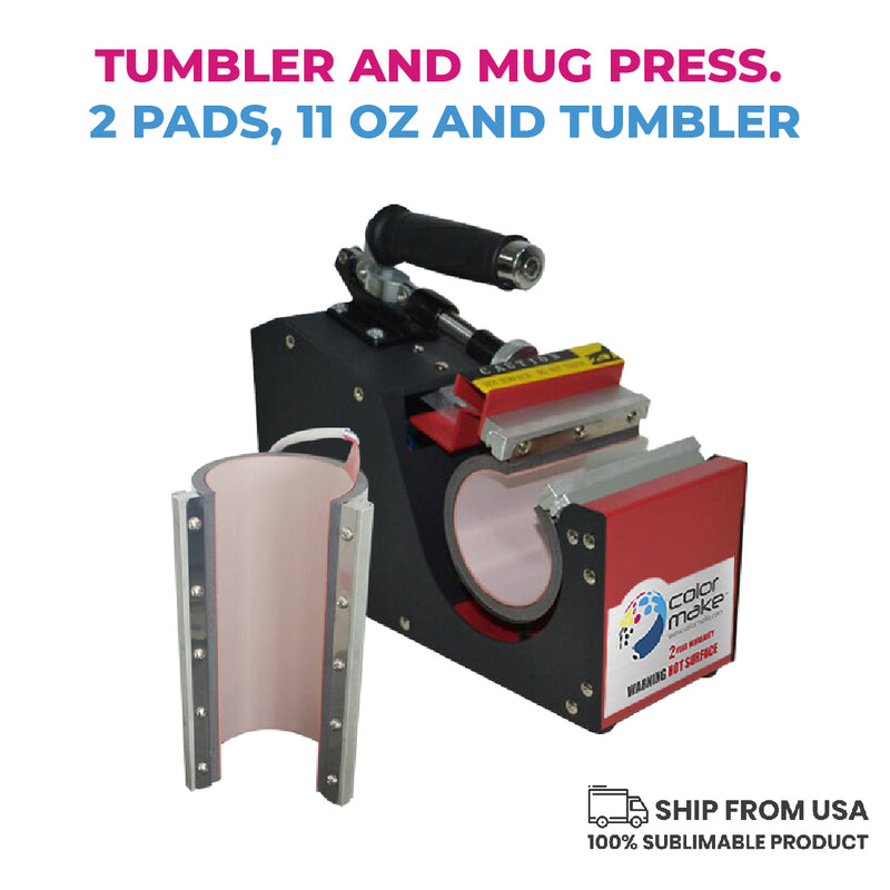 Tumbler and mug press. 2 pads, 11oz and tumbler