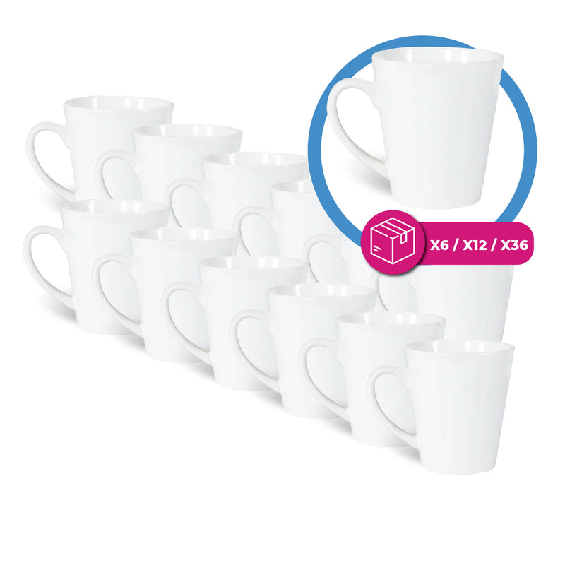 Garage Sale White Conical mug for sublimation 12 oz - By Box of 6, 12 and 36 Units.