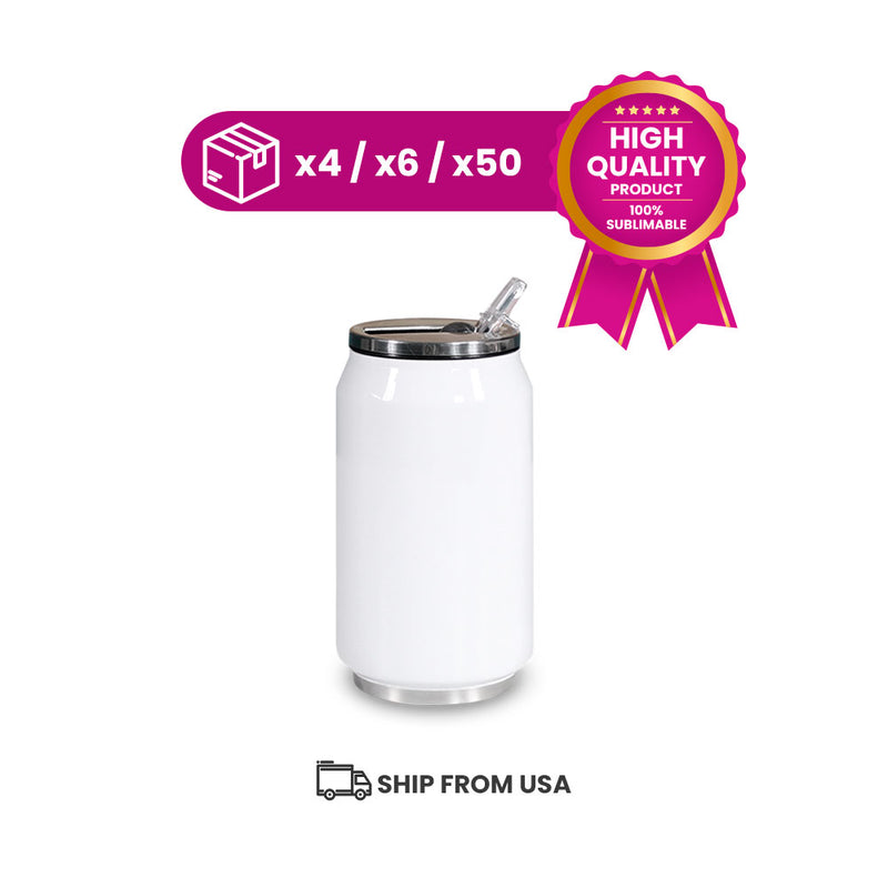 Garage Sale White double wall steel can for sublimation 9 oz (box of 4, 6 and 50 units)