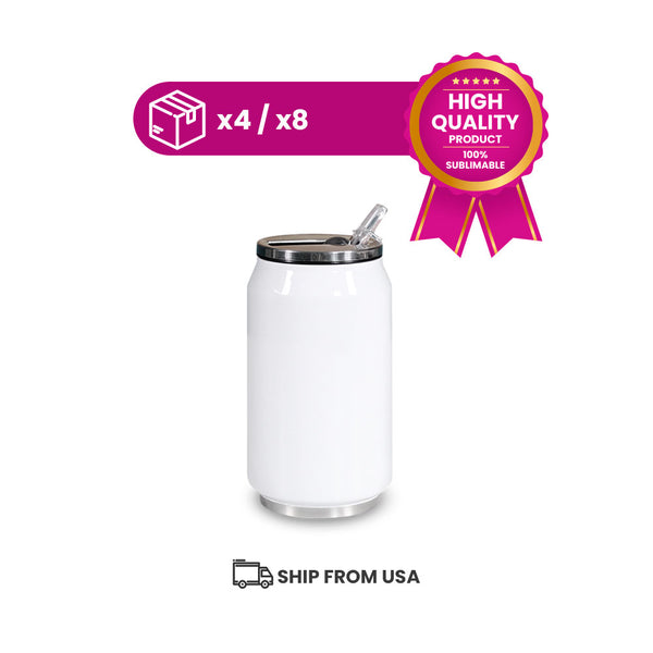 Garage Sale White double wall steel can for sublimation 12 oz (box of 4 and 8 units)