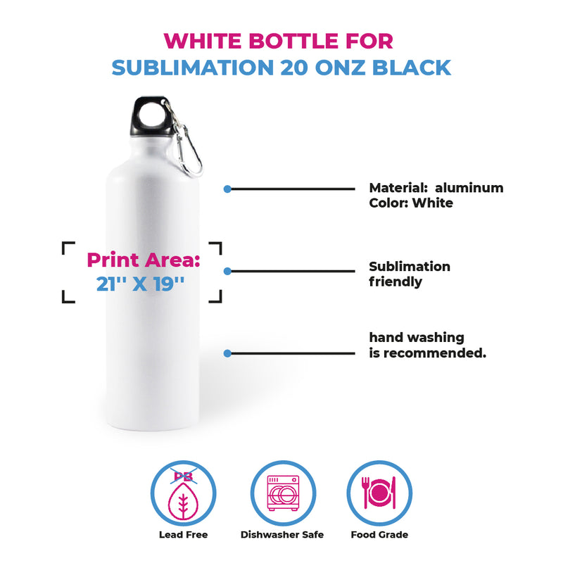 Garage Sale White sports bottle for sublimation 20 oz (box of 4, 8 and 60 units)