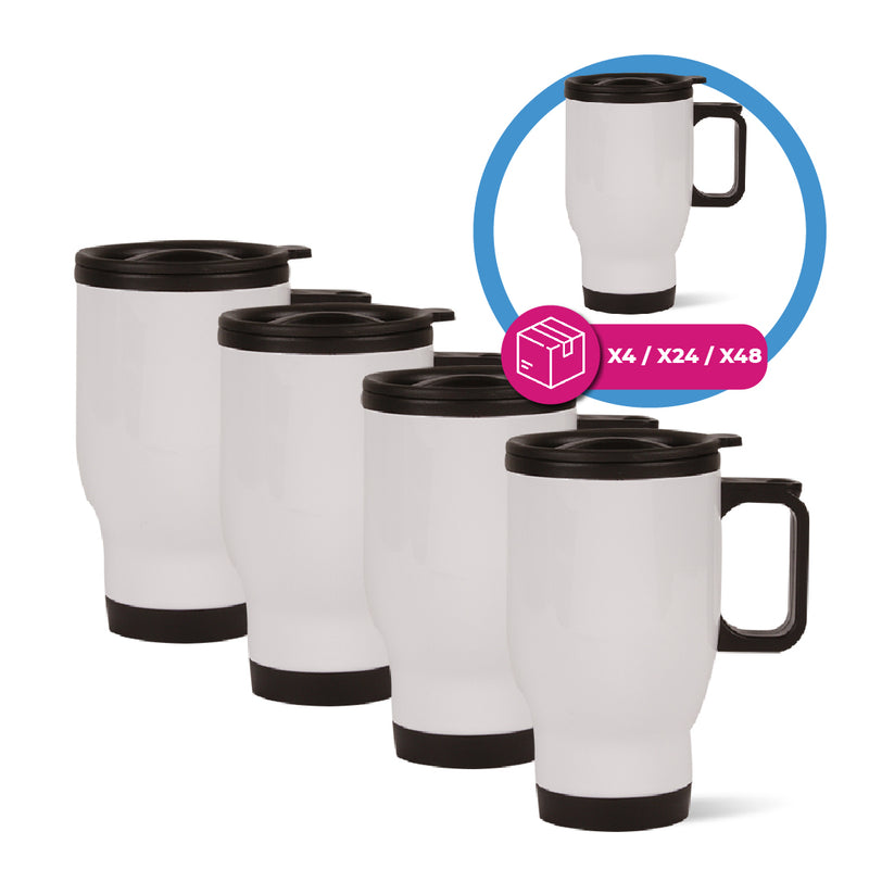Garage Sale White steel travel jug for sublimation 14 oz (box of 4, 8 and 24 units)