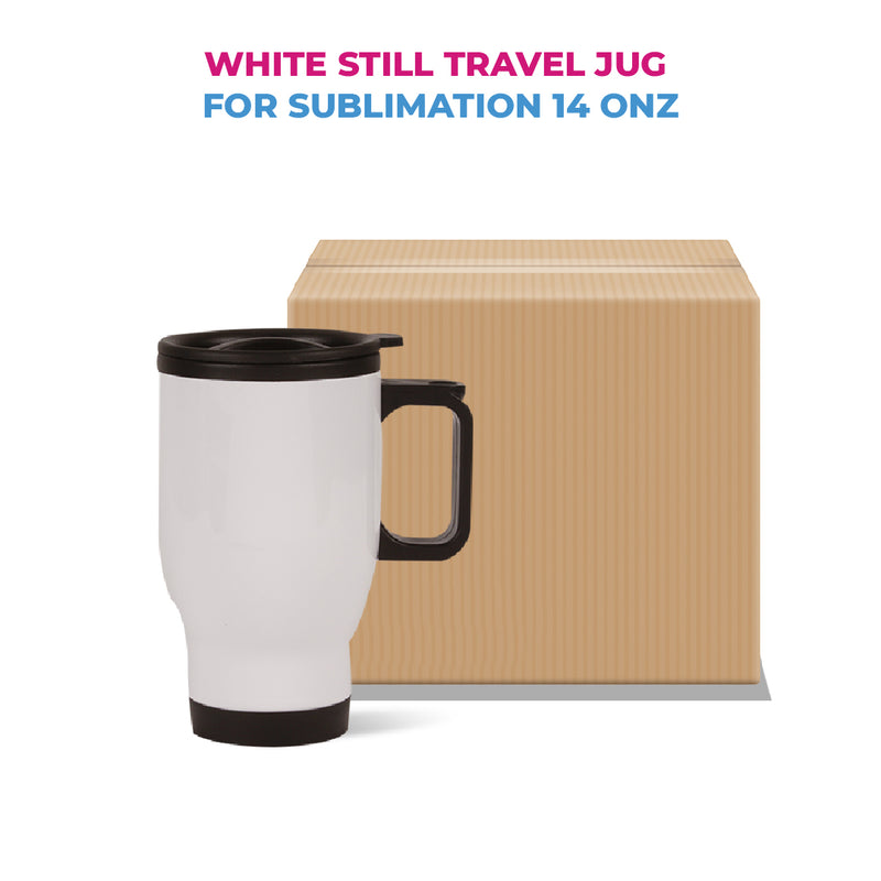 Garage Sale White steel travel jug for sublimation 14 oz (box of 4, 8 and 24 units)