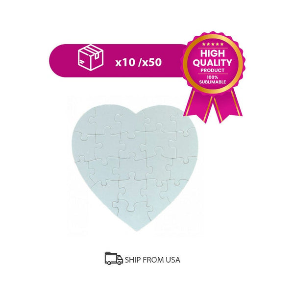 Garage Sale Cardboard puzzle heart shape 20x20 cm for sublimation (box of 12 and 24 units)