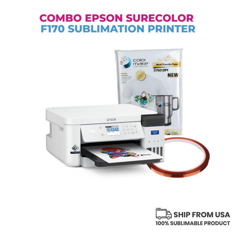 Combo EPSON SureColor F170 Sublimation Printer + sublimation paper + thermal tape